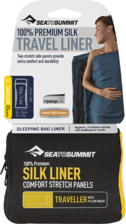 Sea To Summit Premium Silk Travel Liner - Traveler (with Pillow Slip)|-|Doublure D'appoint De Voyage Premium En Soie (inclus Une Taie D'oreiller) -Sea To Summit 112 7E 7Edetails