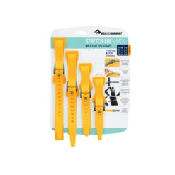 Sea To Summit Stretch-Loc TPU Straps - 4 Pack -Sea To Summit ASLSTRP4PCKYW Stretch LocAllSizes 20mm4Pack Yellow Packaging 01