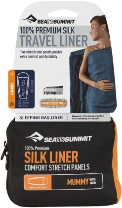 Sea To Summit Premium Silk Travel Liner - Standard Rectangular|-|Doublure D'appoint De Voyage Premium En Soie - Standard -Sea To Summit STS 111 7E 7EDetail3 20Green a4f94919 e10e 4afc 9042 51a2291d1028