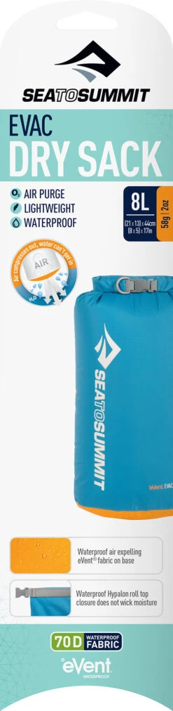 Sea To Summit EVac Dry Sack 8L|-|Sac étanche EVac 8L -Sea To Summit STS 394 7E 7EFront 20Pacific 20Blue fa7e94e3 ef15 4fab bd65 df257c0ff6b6