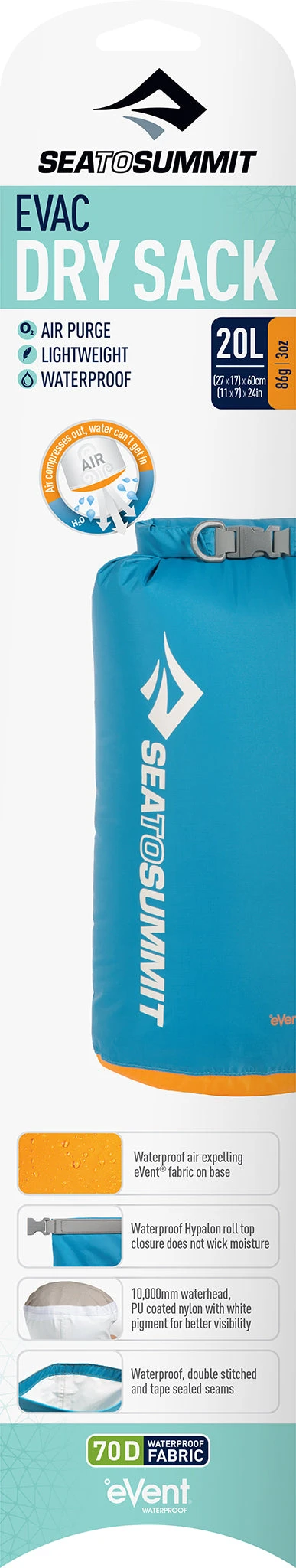 Sea To Summit EVac Dry Sack 20L|-|Sac étanche EVac 20L 3 Sea To Summit EVac Dry Sack 20L|-|Sac étanche EVac 20L - Image 3