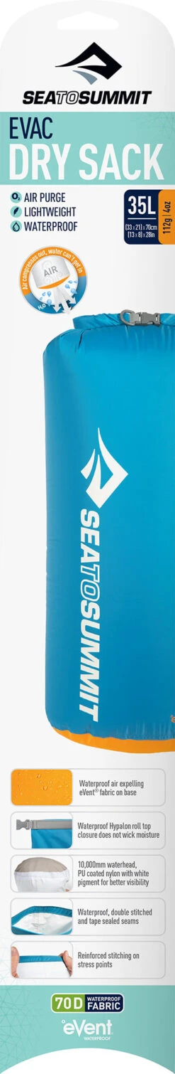 Sea To Summit EVac Dry Sack - 35L|-|Sac étanche EVac - 35L -Sea To Summit STS 397 7E 7EFront 20Pacific 20Blue 6b7f9533 8684 4ccd b8b7 9c4a579da276