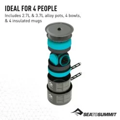 Sea To Summit Alpha 2 Pot Cook Set 4.2|-|Ensemble De Vaisselle Alpha Cookset 4.2 -Sea To Summit STS 724 7E 7EDetail8 20Grey