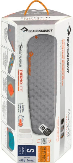 Sea To Summit Ether Light XT Sleeping Mat [Small]|-|Matelas De Sol Ether Light XT [Petit] -Sea To Summit STS 938 7E 7EFront3 20Light 20Grey