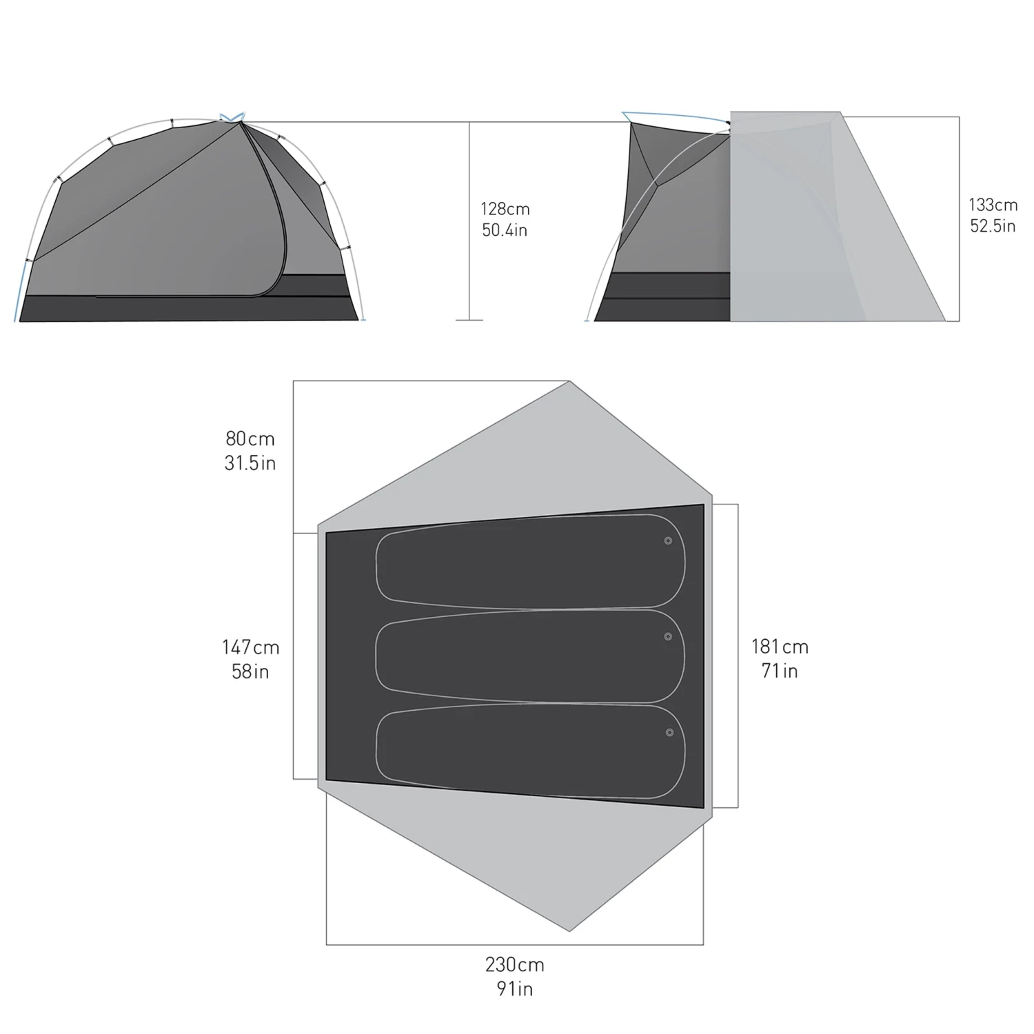 Sea To Summit Telos TR3 Plus - Three Person Freestanding Tent (3+ Season) 6 Sea To Summit Telos TR3 Plus - Three Person Freestanding Tent (3+ Season) - Image 6